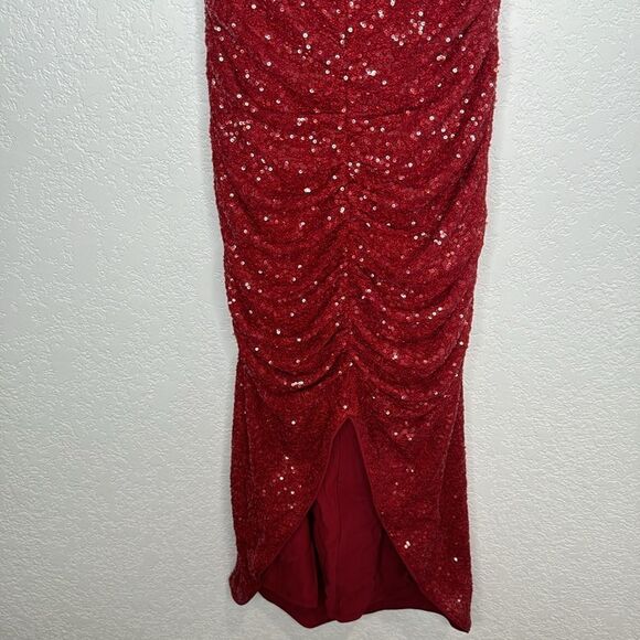 NWT Susana Monaco Sequin V-Neck Halter Dress in Berries Small - Picture 5 of 14